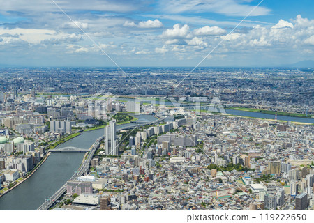 [Cityscape] Sumida River and surrounding areas seen from Skytree 119222650
