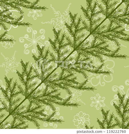 Seamless pattern with fir branches 119222760