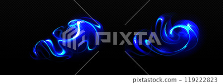 Blue neon energy beam ripple game vector effect 119222823