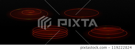 Microwave oven warm effect side view isolated set 119222824