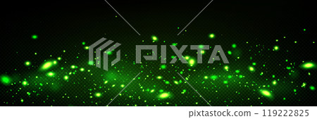 Light effect of green fireflies at night 119222825