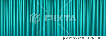 Realistic turquoise curtain background Realistic turquoise curtain background 119222846