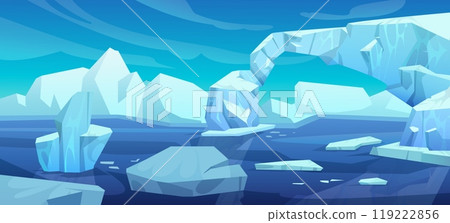 Arctic landscape with iceberg in ocean or sea. Arctic landscape with iceberg in ocean or sea. 119222856