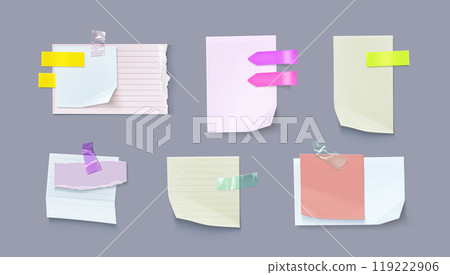 Set of paper notes isolated on background Set of paper notes isolated on background 119222906