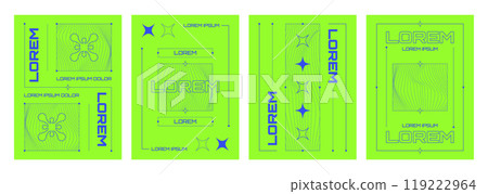 Poster design template in retro y2k style Poster design template in retro y2k style 119222964