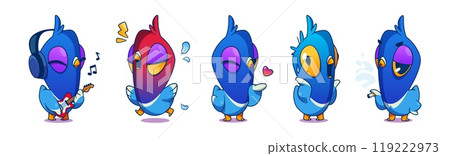 Comic pigeon bird characters Comic pigeon bird characters 119222973