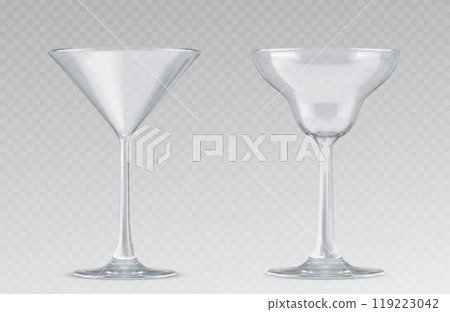 Cocktail glass for martini and long drink. Cocktail glass for martini and long drink. 119223042