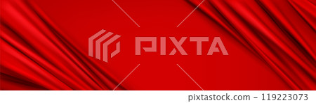 Abstract background with red silk fabric frame 119223073