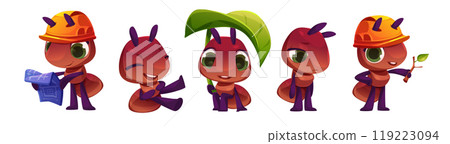 Cute brown ant cartoon character 119223094