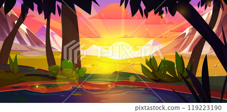 Summer mountain with lake nature sunset landscape Summer mountain with lake nature sunset landscape 119223190