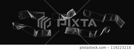 Transparent adhesive tape pieces set 119223218