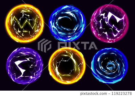 Electric lightning glow ball, magic energy sphere 119223278