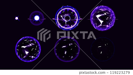 Magic electric lightning ball animation sprite Magic electric lightning ball animation sprite 119223279