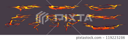 Volcano lava crack texture effect in ground vector Volcano lava crack texture effect in ground vector 119223286