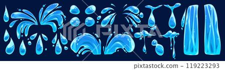 Cartoon water tear vector icon set, liquid graphic Cartoon water tear vector icon set, liquid graphic 119223293