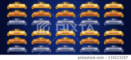 Royal game buttons animation set 119223297