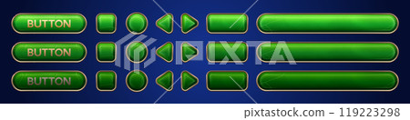 Green ui vector button animation for game interface 119223298