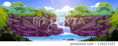 Jungle waterfall landscape 119223325