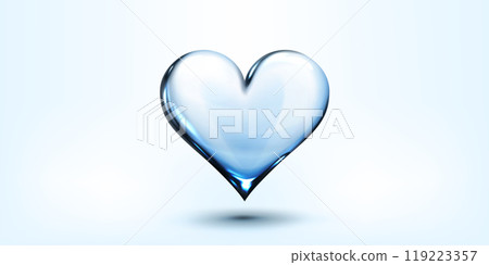 Glass transparent heart floating in air 119223357