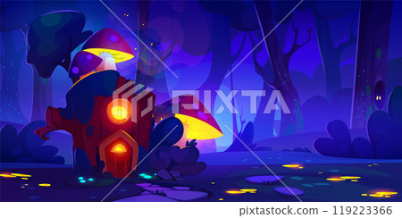 Magic wonderland with fairy wooden house 119223366