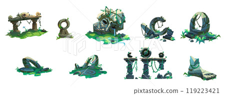 Ancient ruin of old lost civilization buildings 119223421