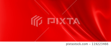 Red silk fabric surface with flow liquid waves 119223466