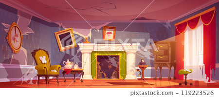 Old house room interior in victorian style 119223526