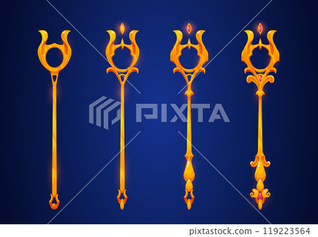 Fantasy scepter for game level rank ui design. 119223564