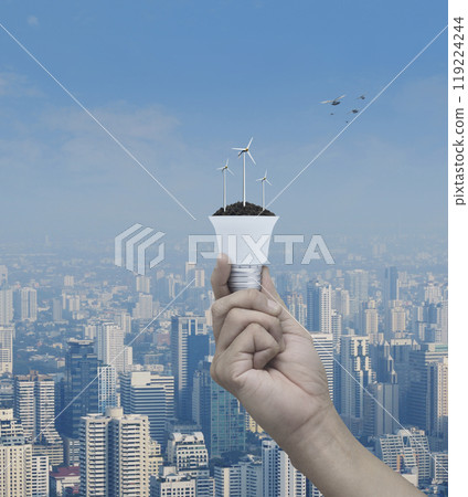 Green ecology and saving energy concept 119224244