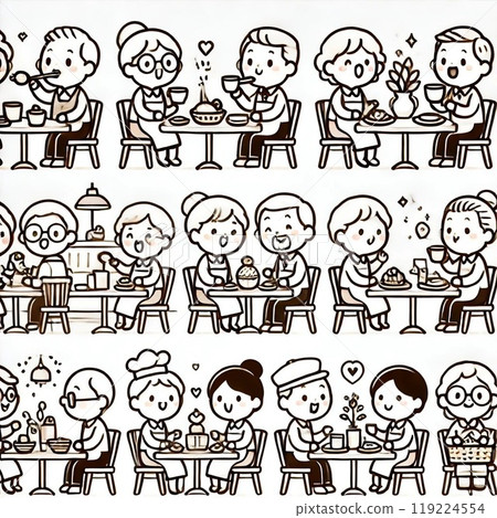 Senior illustration set 119224554