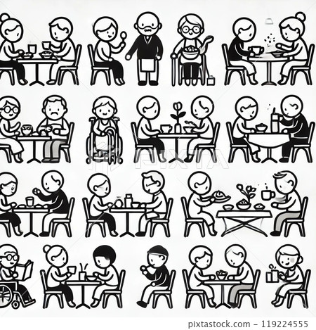 Senior illustration set Senior illustration set 119224555