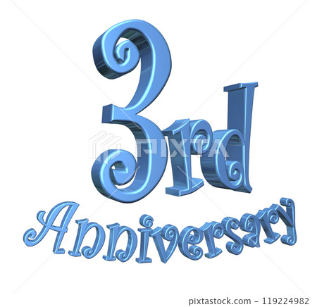 3DCG characters "3rd Anniversary/3rd anniversary" blue, blue 3DCG characters "3rd Anniversary/3rd anniversary" blue, blue 119224982