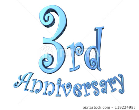 3DCG characters "3rd Anniversary/3rd anniversary" blue, blue 3DCG characters "3rd Anniversary/3rd anniversary" blue, blue 119224985