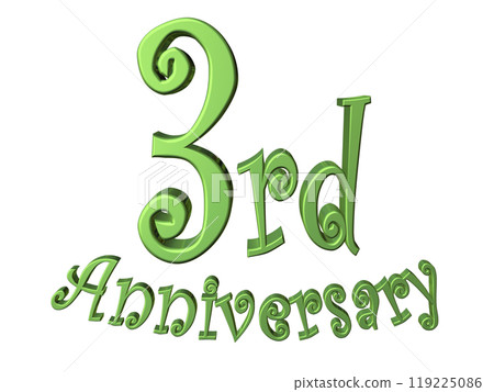 3DCG characters "3rd Anniversary/3rd anniversary" green, green 3DCG characters "3rd Anniversary/3rd anniversary" green, green 119225086
