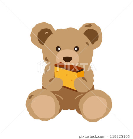 泰迪熊吃卡斯特拉的插圖 119225105