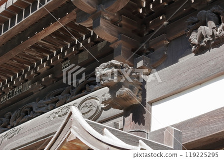 Wooden shrine gate Wooden shrine gate 119225295