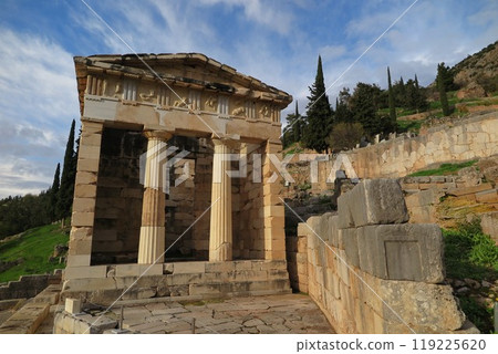 The Athenian Treasury at Delphi, an ancient Greek ruin 119225620
