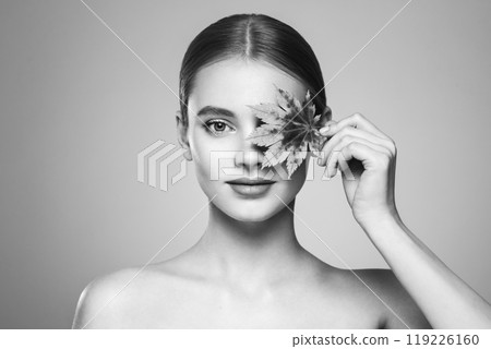 Autumn portrait of beautiful woman with clean fresh skin Autumn portrait of beautiful woman with clean fresh skin 119226160