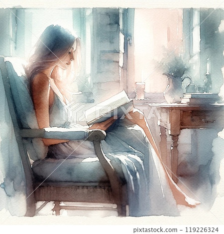 Woman reading ① 119226324