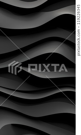 Abstract black wavy background for Black Friday. Smooth curves create a modern and elegant look. Phone wallpaper. Vertical illustration Abstract black wavy background for Black Friday. Smooth curves create a modern and elegant look. Phone wallpaper. Vertical illustration 119226345