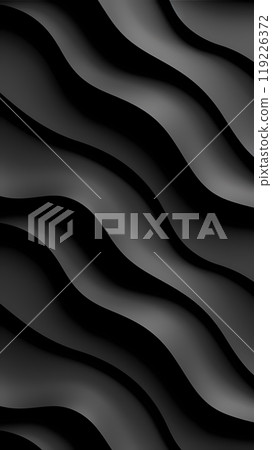 Abstract black wavy background. Smooth curves create a modern and elegant look. Concept of minimalism, luxury and sophistication. Phone wallpaper. Vertical illustration for Black Friday Abstract black wavy background. Smooth curves create a modern and elegant look. Concept of minimalism, luxury and sophistication. Phone wallpaper. Vertical illustration for Black Friday 119226372