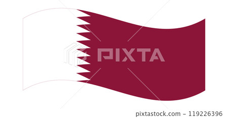 Wavy flag of Qatar, isolated on transparent background. Flag of the State of Qatar. Vector illustration Wavy flag of Qatar, isolated on transparent background. Flag of the State of Qatar. Vector illustration 119226396