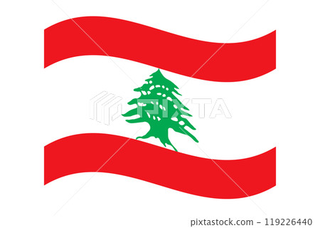 Wavy flag of Lebanon, isolated on transparent background. Flag of the Republic of Lebanon. Vector illustration Wavy flag of Lebanon, isolated on transparent background. Flag of the Republic of Lebanon. Vector illustration 119226440