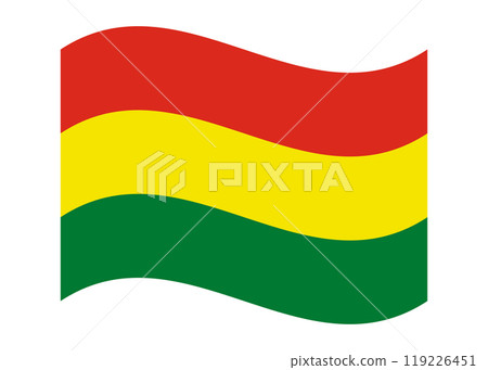 Wavy flag of Bolivia, isolated on transparent background. Flag of the Plurinational State of Bolivia. Vector illustration 119226451