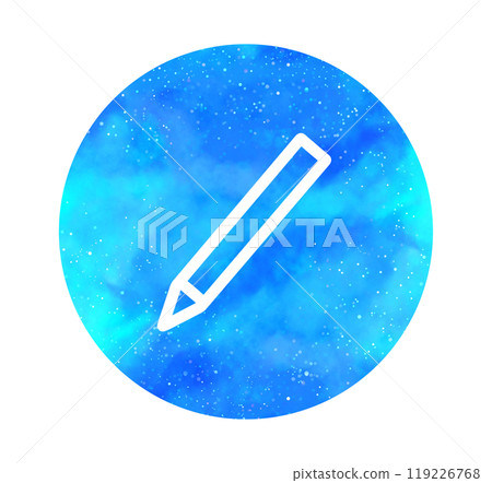 Light blue starry sky | Pencil icon 119226768