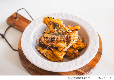 Sweet and spicy fried burdock Sweet and spicy fried burdock 119226893