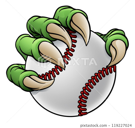 Baseball Ball Claw Cartoon Monster Animal Hand 119227024