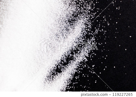 Fine Ground White Rock Salt Texture Top View Macro. 119227265