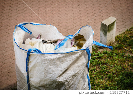 Full construction waste debris rubble bag 119227711
