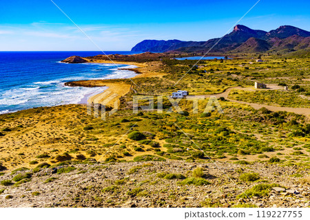 Sea shore, coast landscape in Spain. 119227755